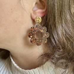 Boucles d'oreilles paillettes cuivrées