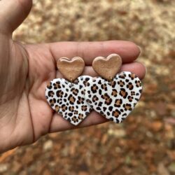 Boucles d'oreilles Cœur Léopard