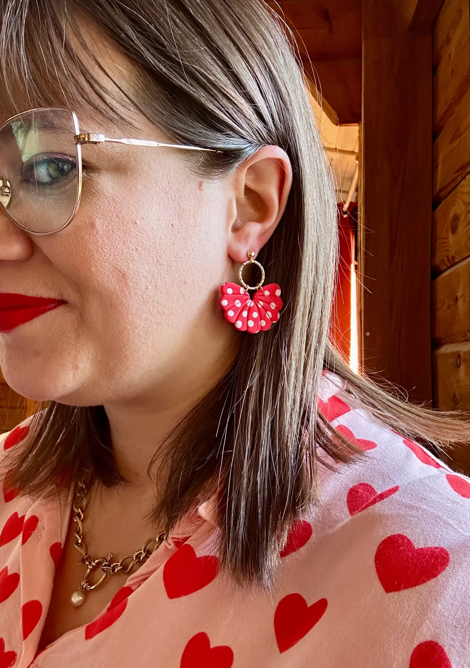 boucles d'oreilles à pois