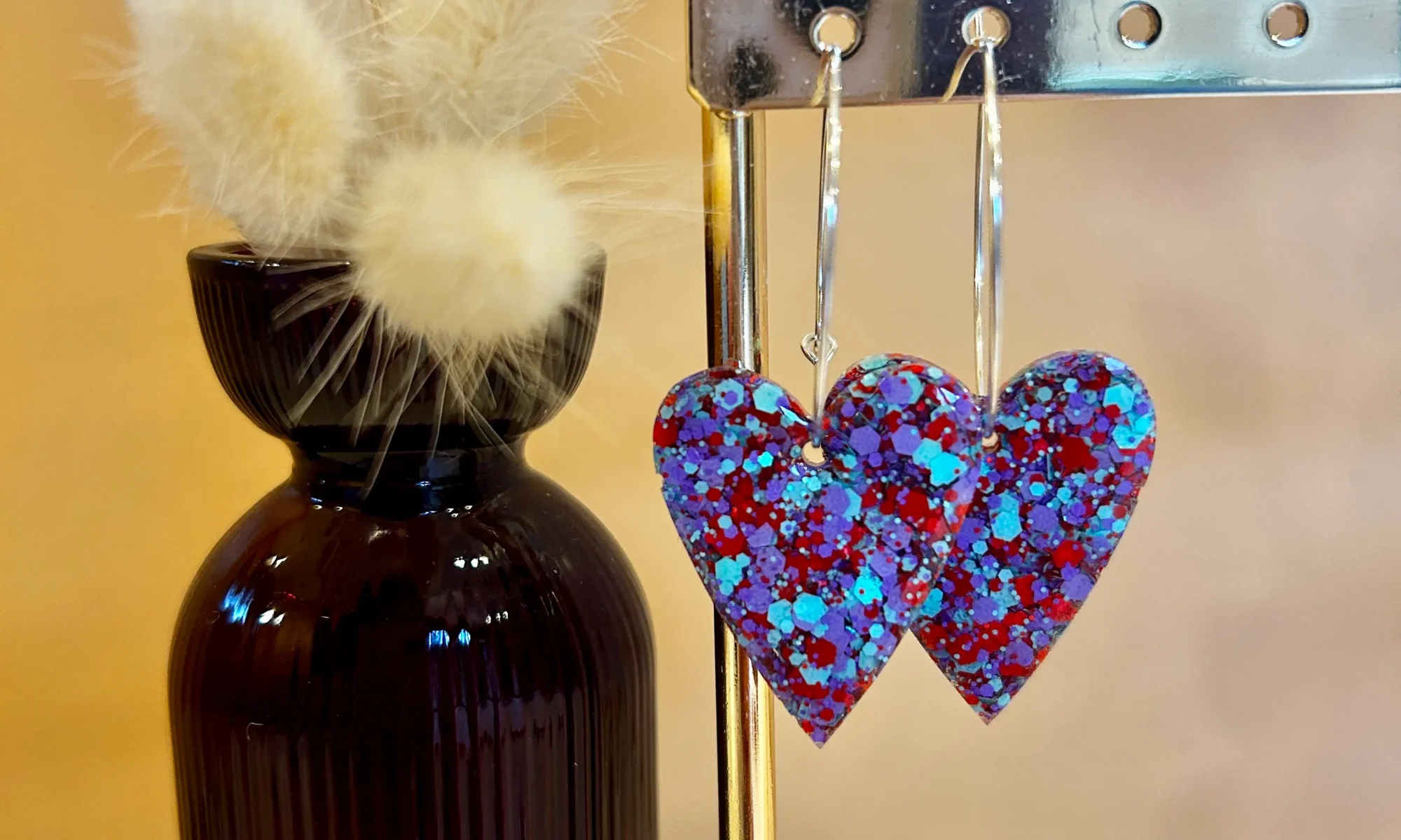 boucles d'oreilles résine