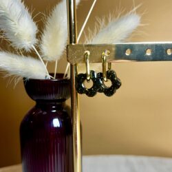 pampilles paillettes - marguerite noire dorée