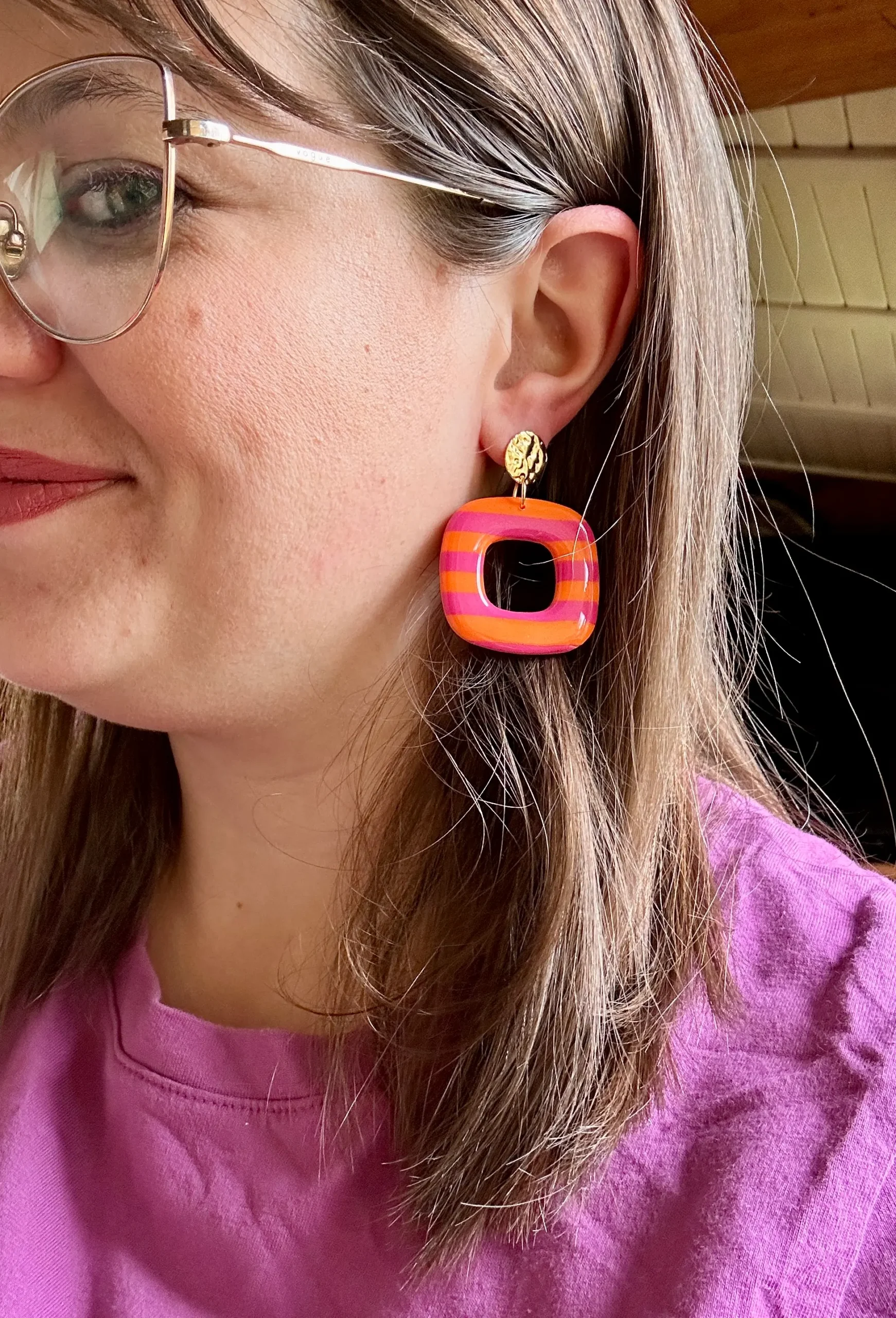 boucles d'oreilles carré