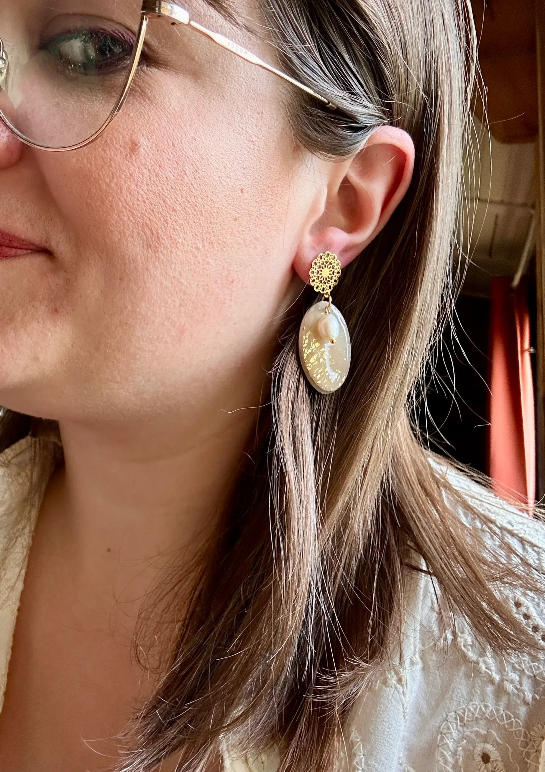 boucles d'oreilles de baptème