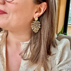 Bijoux floral - Feuille de Monstera - Cérémonie