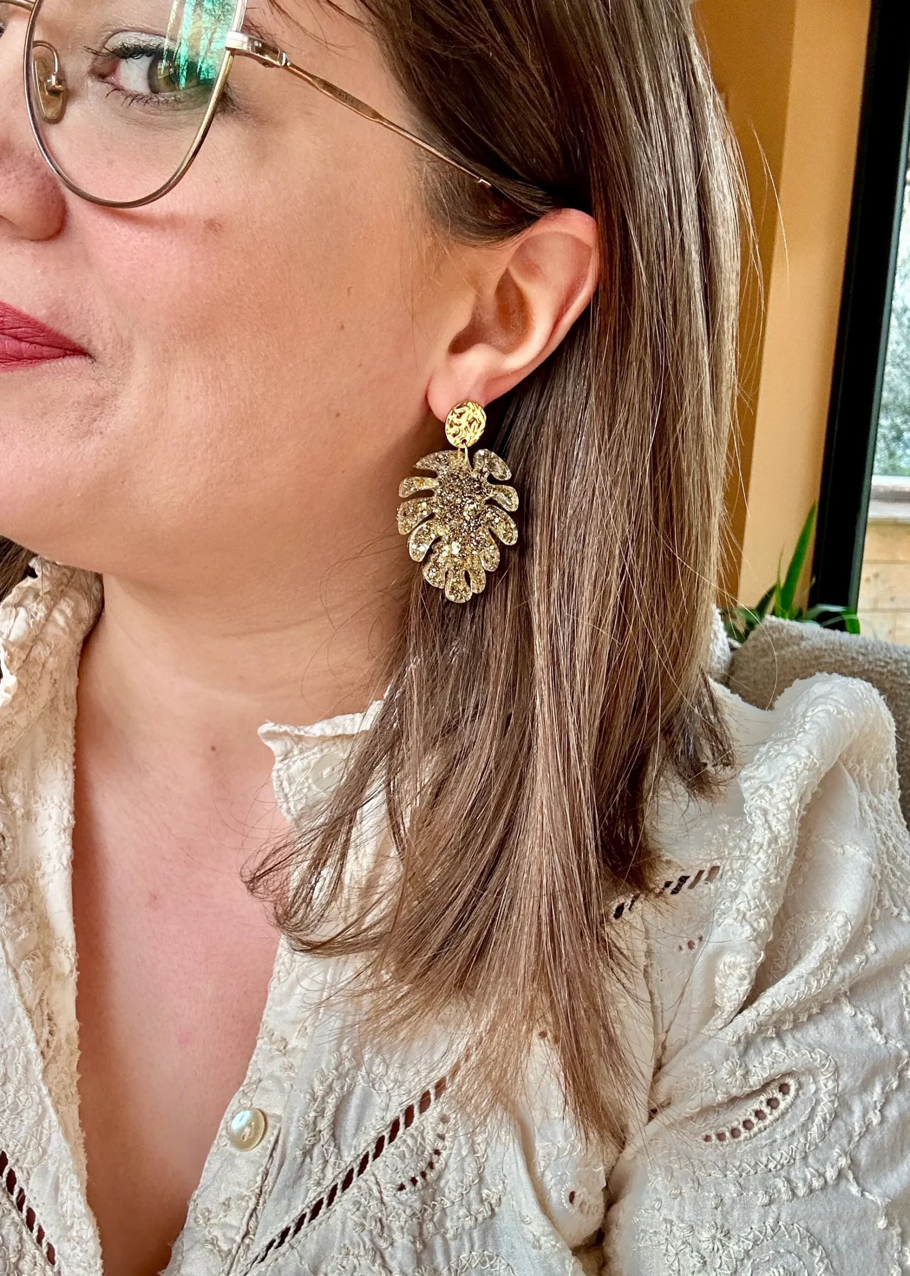 Bijoux floral - Feuille de Monstera - Cérémonie