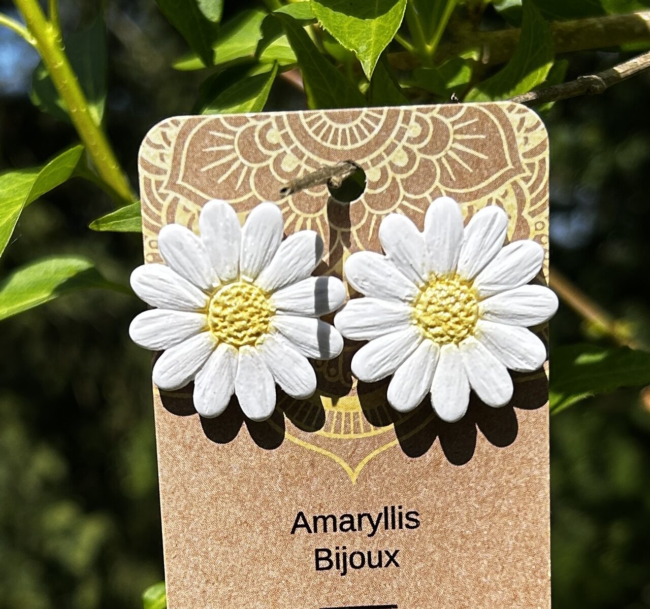 boucles d'oreilles marguerite