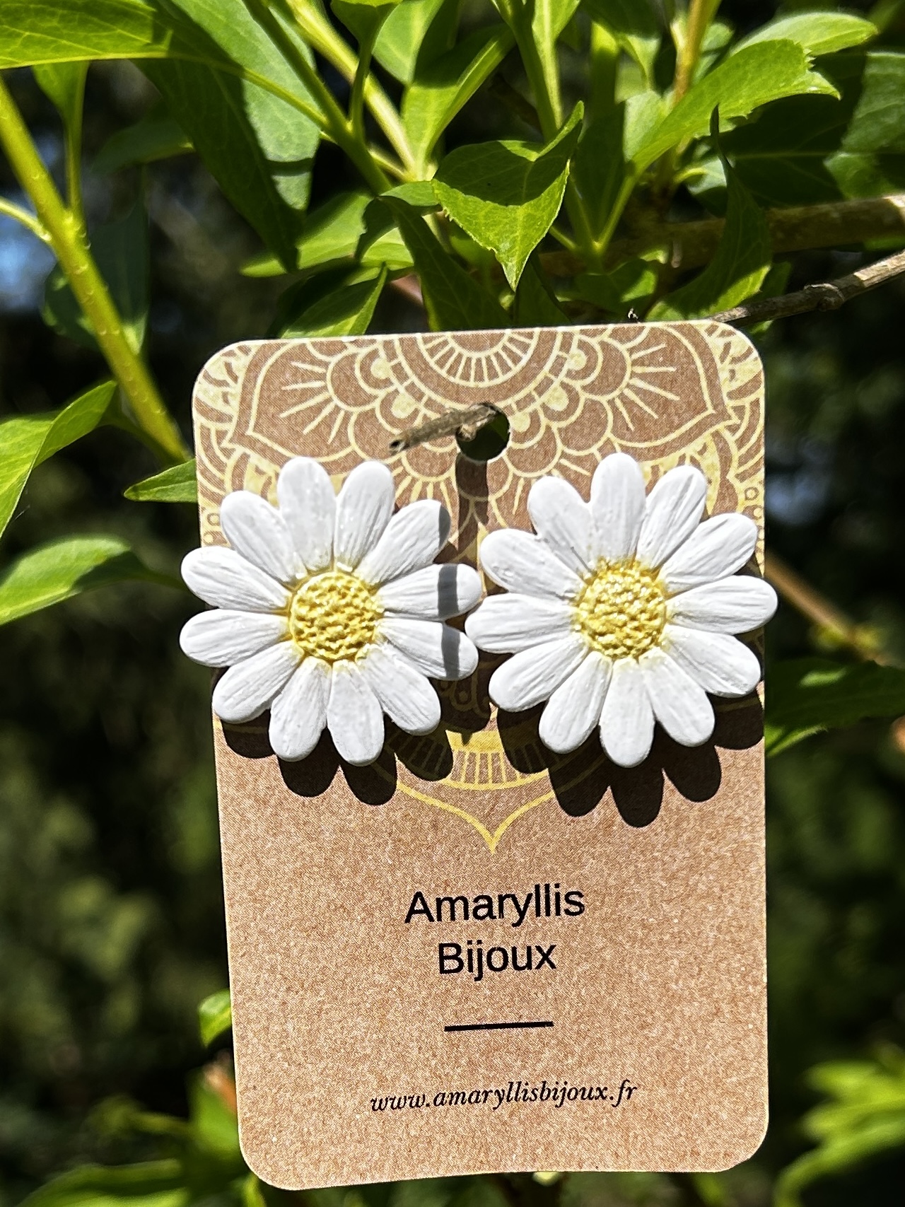 boucles d'oreilles marguerite