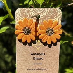 boucles d'oreilles tournesol
