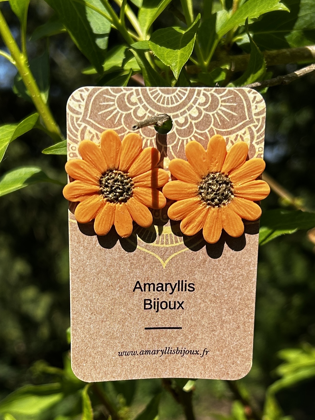 boucles d'oreilles tournesol