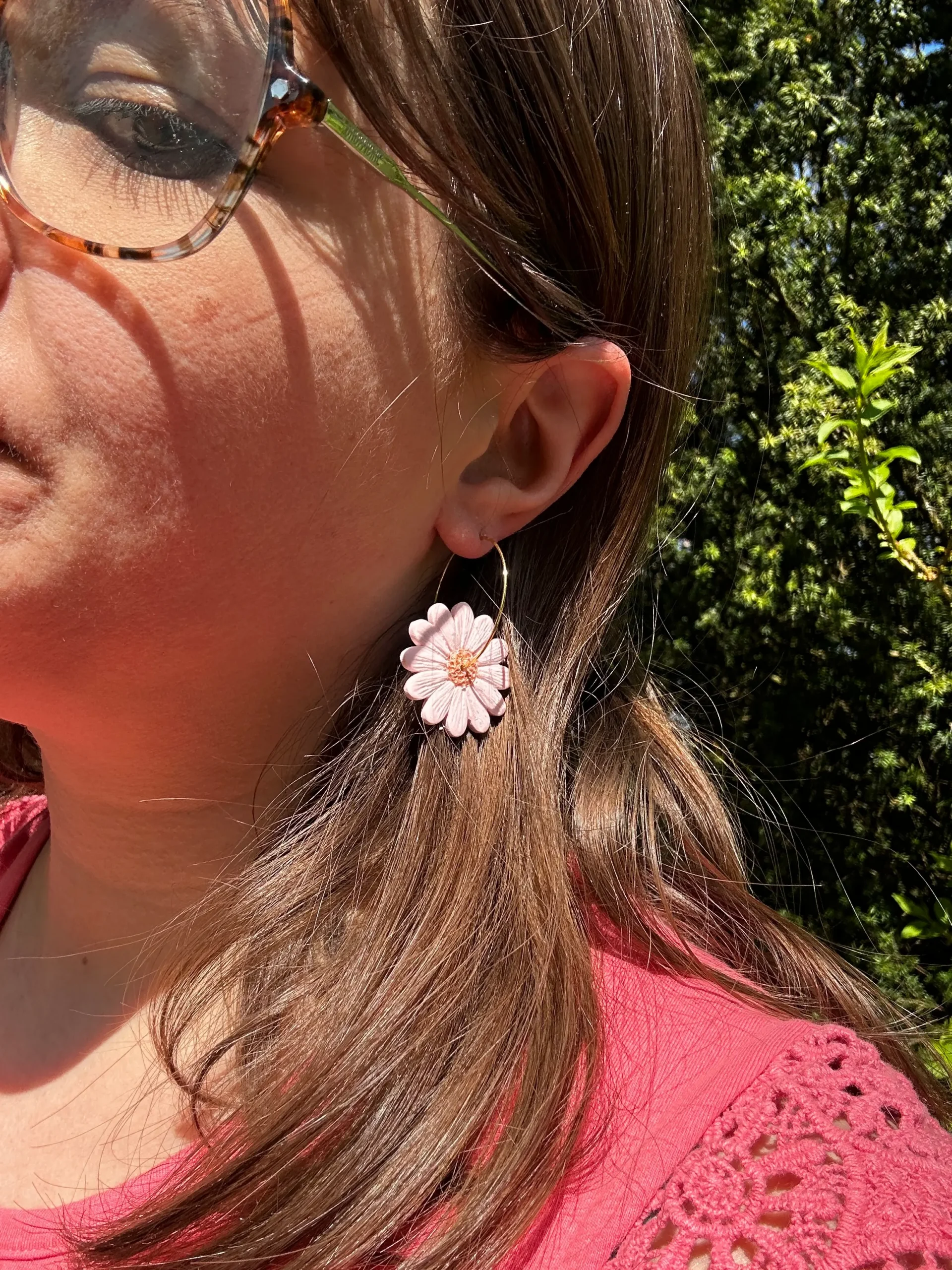 créoles marguerite rose
