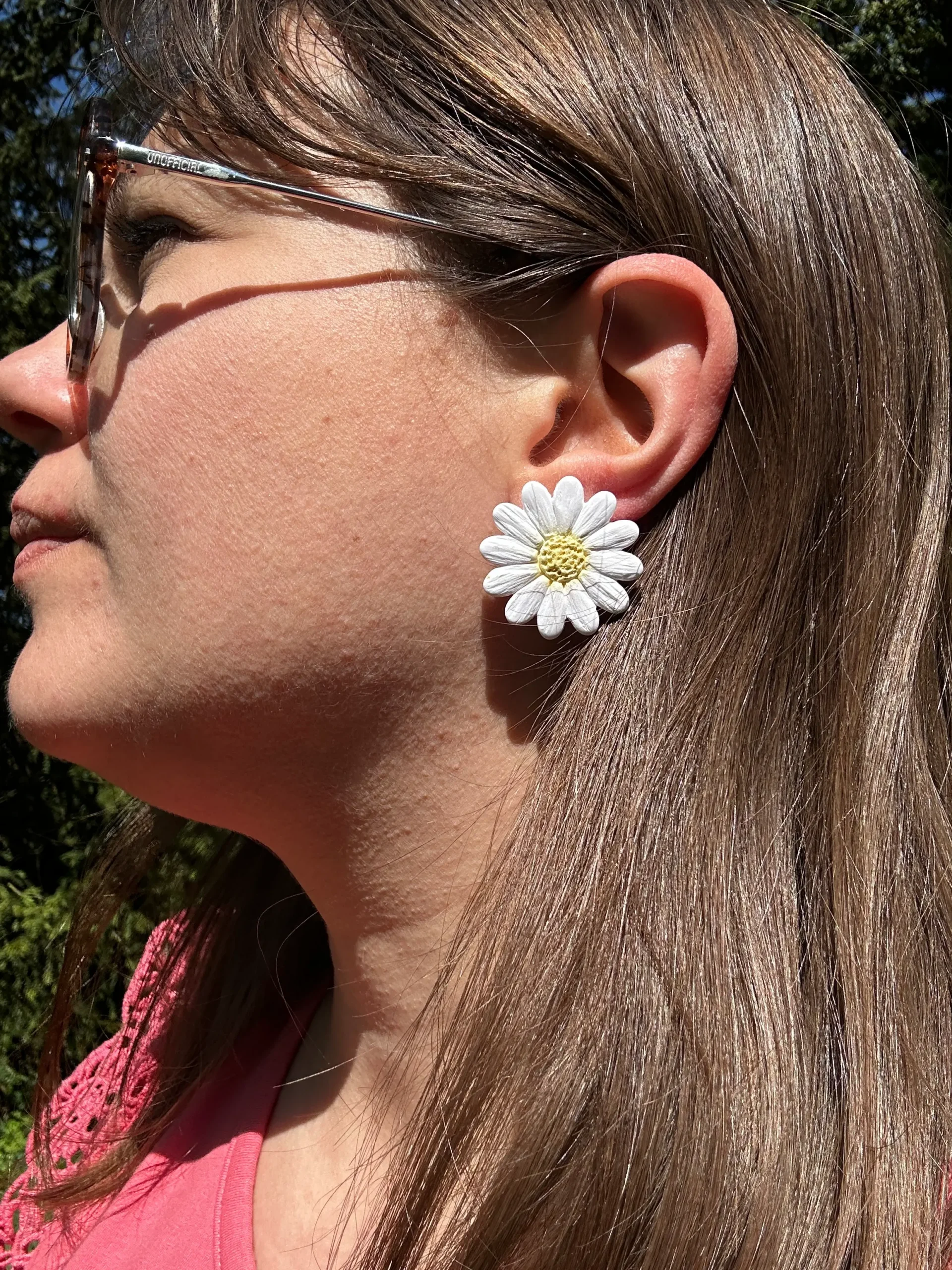 boucles d'oreilles marguerite