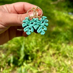 boucles d'oreilles monstera
