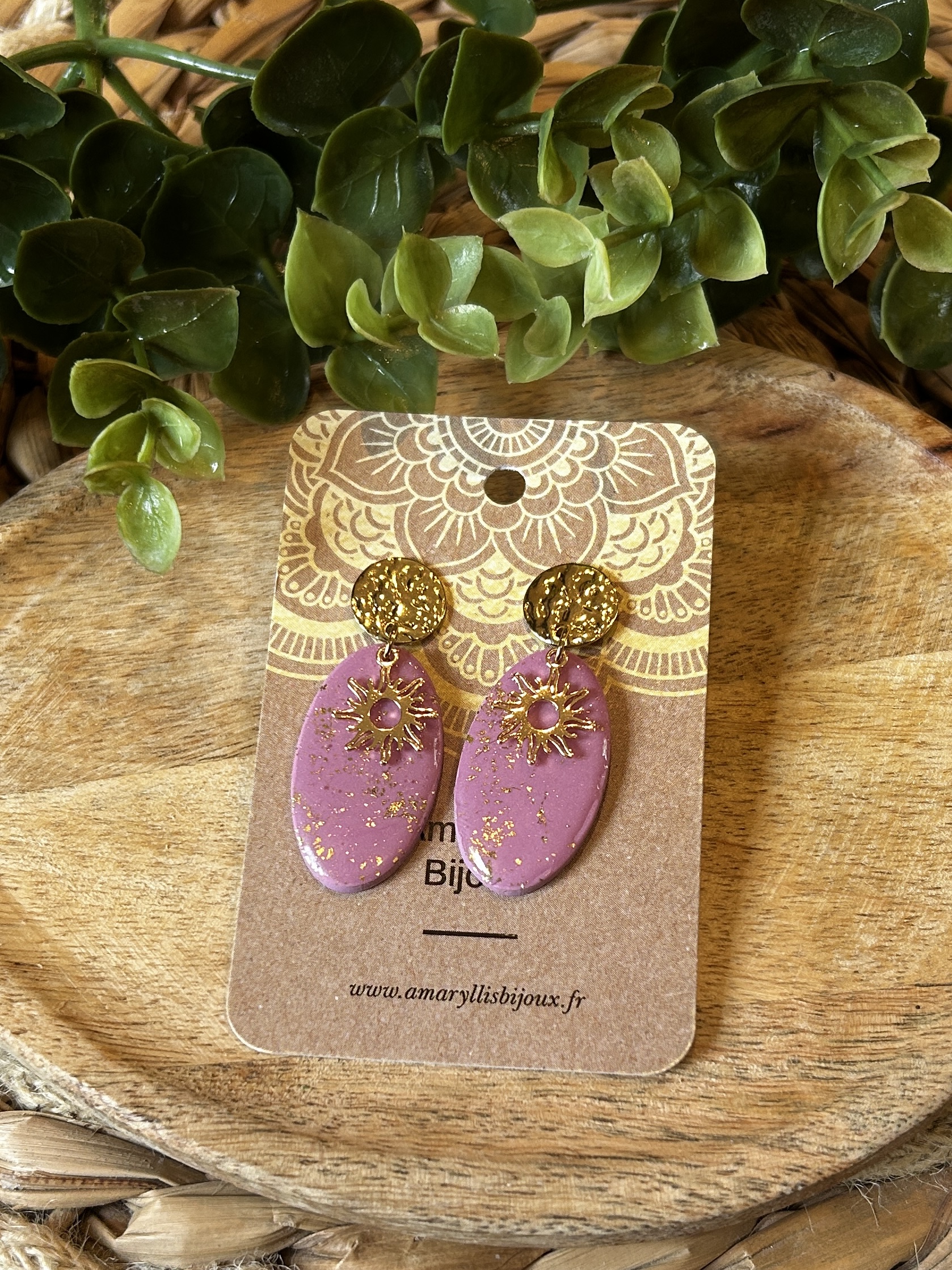 boucles d'oreilles rose