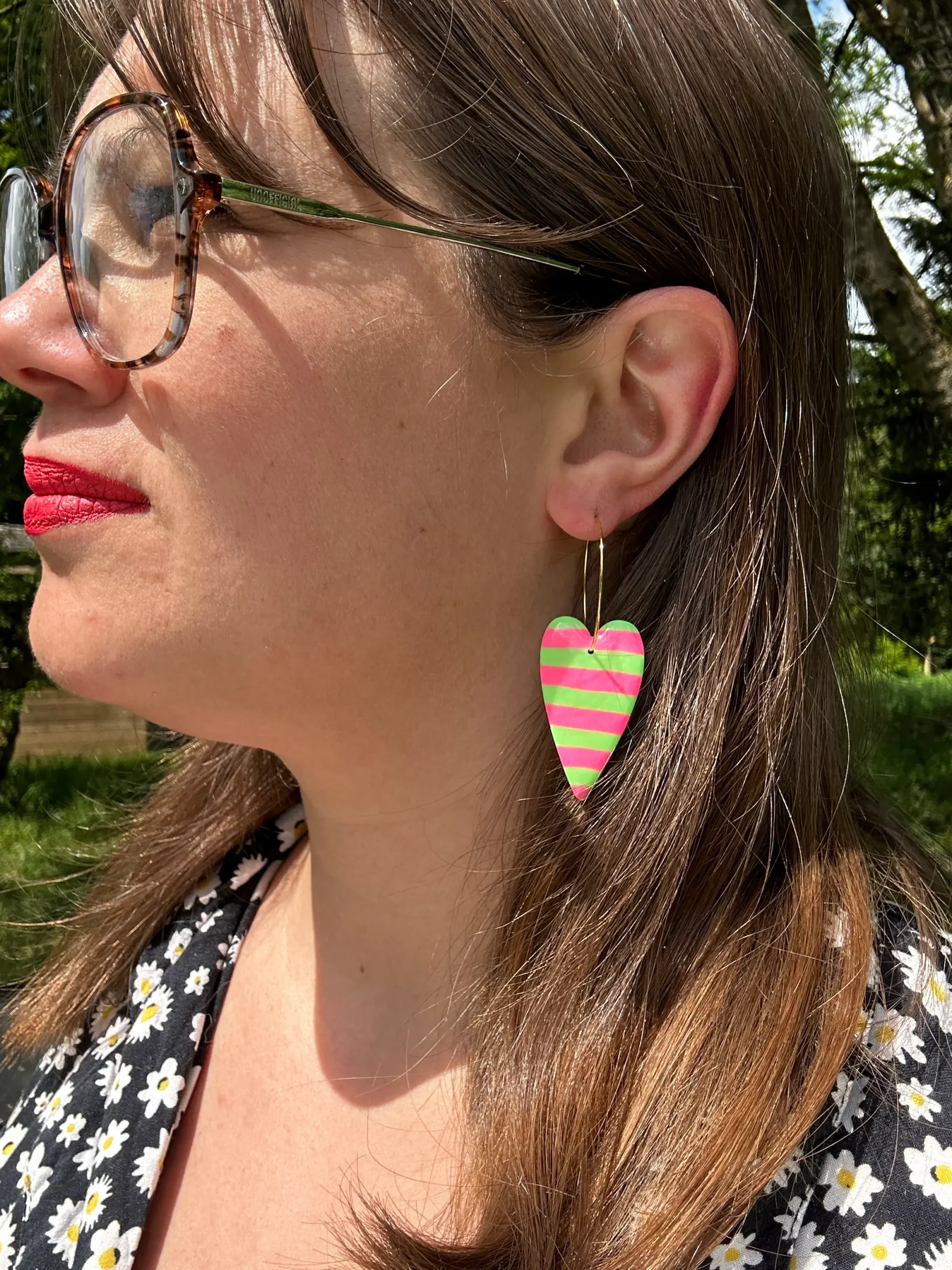 boucles d'oreilles rayées