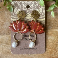 boucles d'oreilles lotus