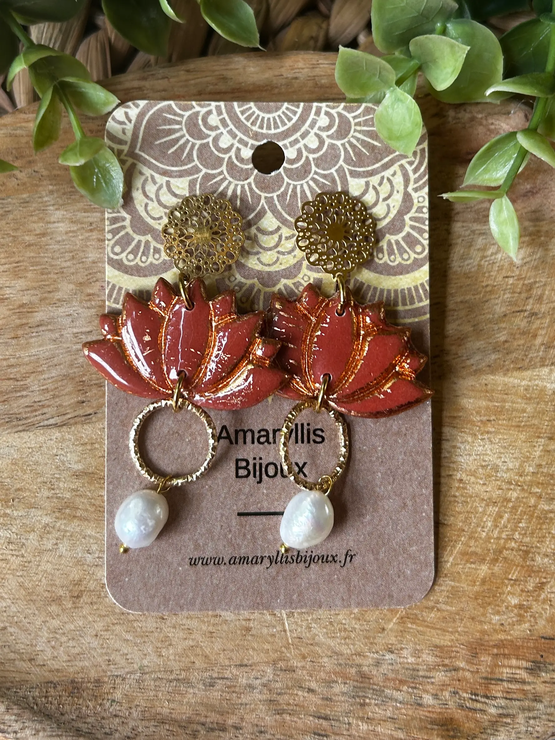 boucles d'oreilles lotus