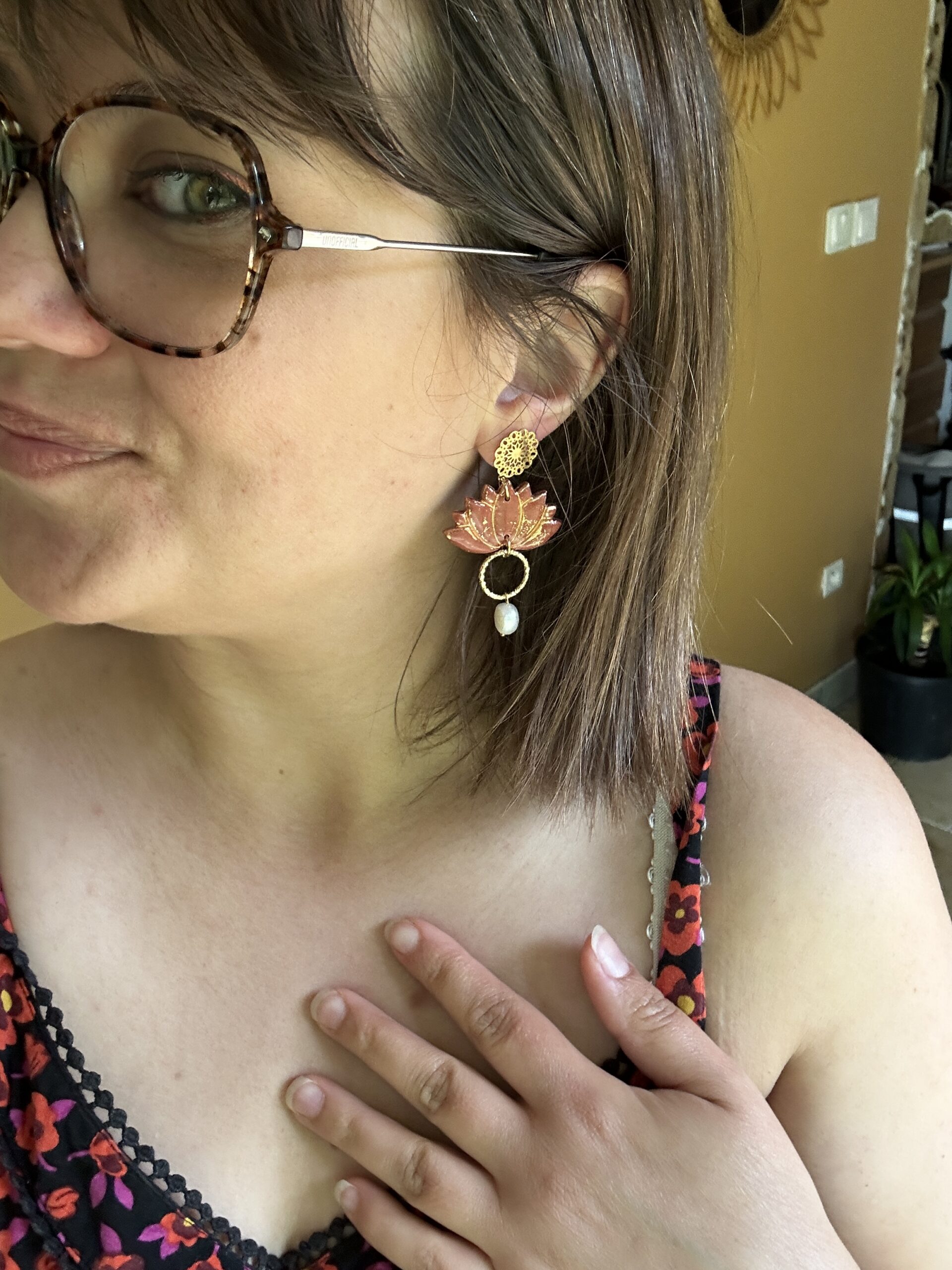boucles d'oreilles lotus