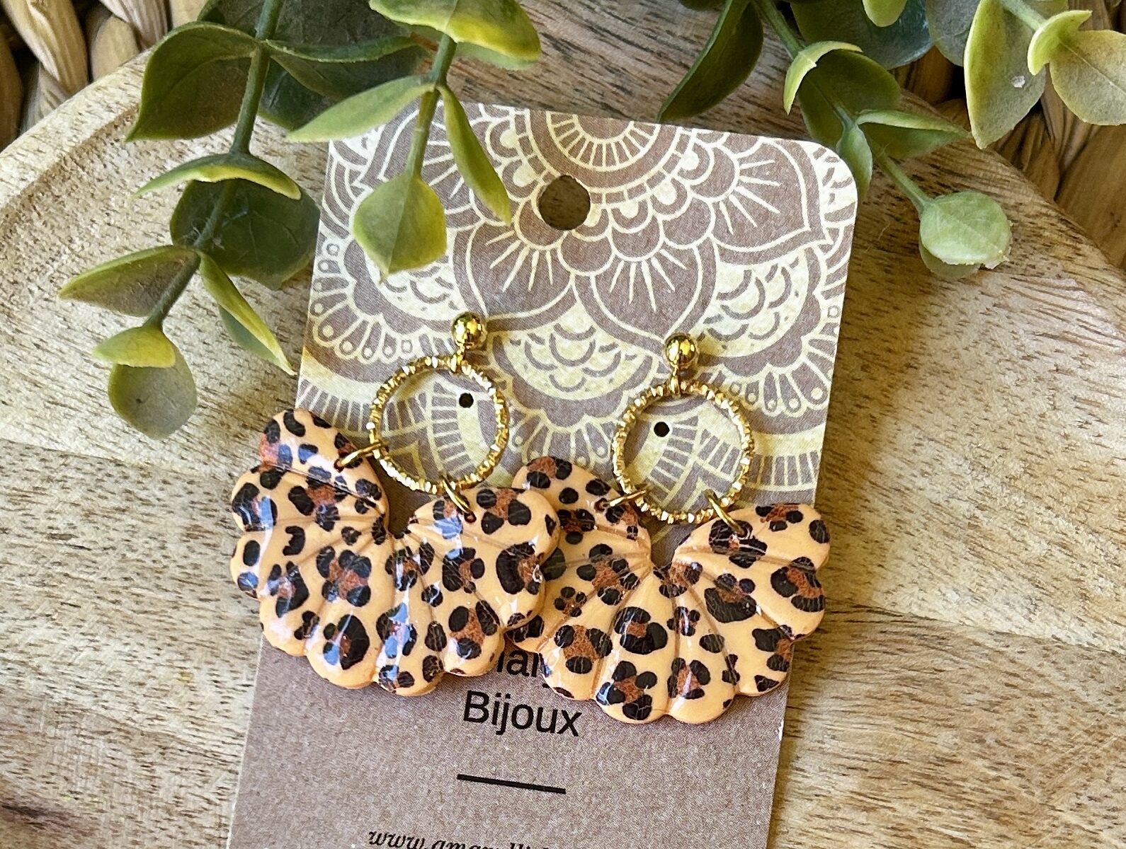 boucles d'oreilles léopard