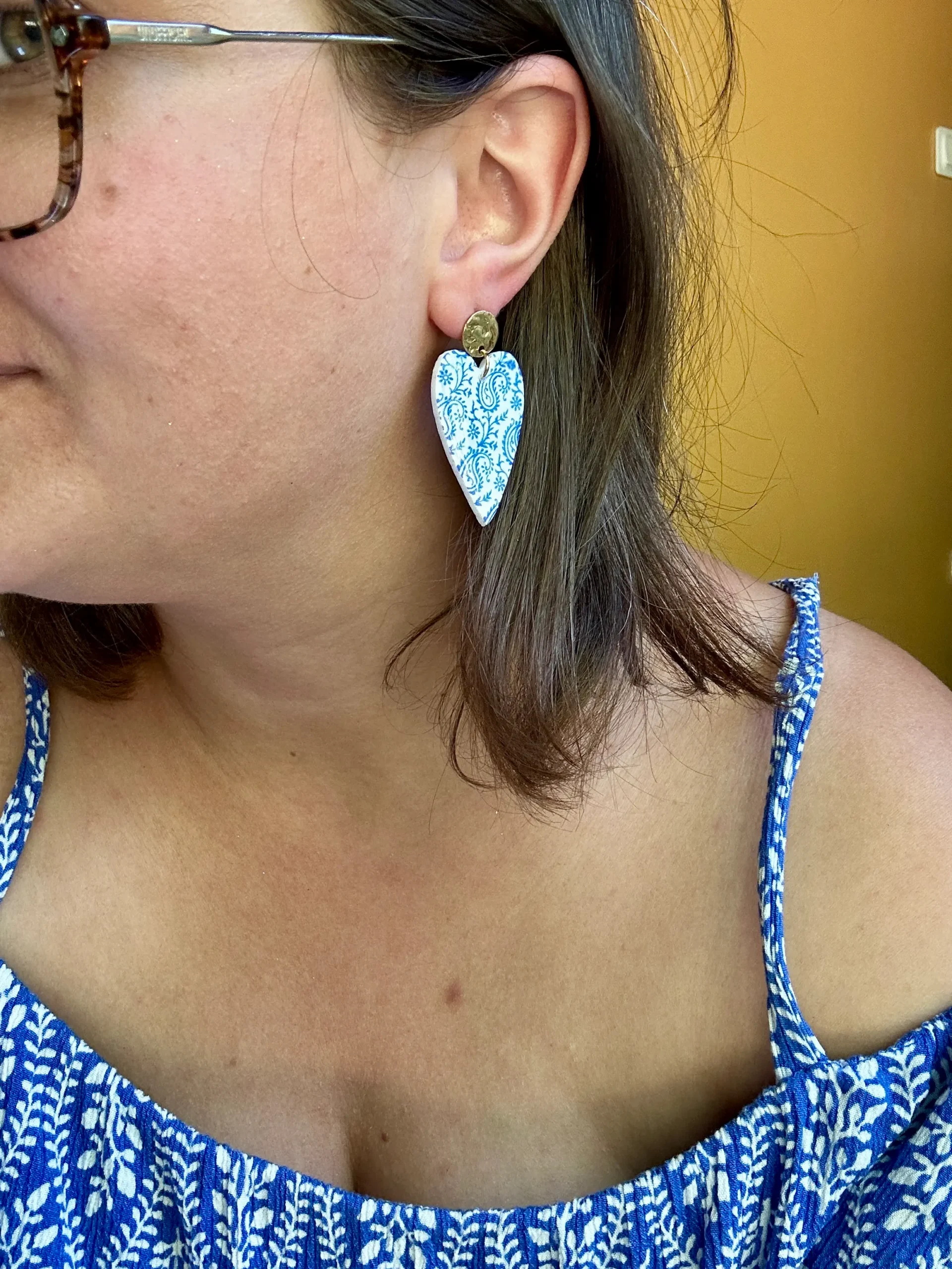 boucles d'oreilles bleu méditerranée