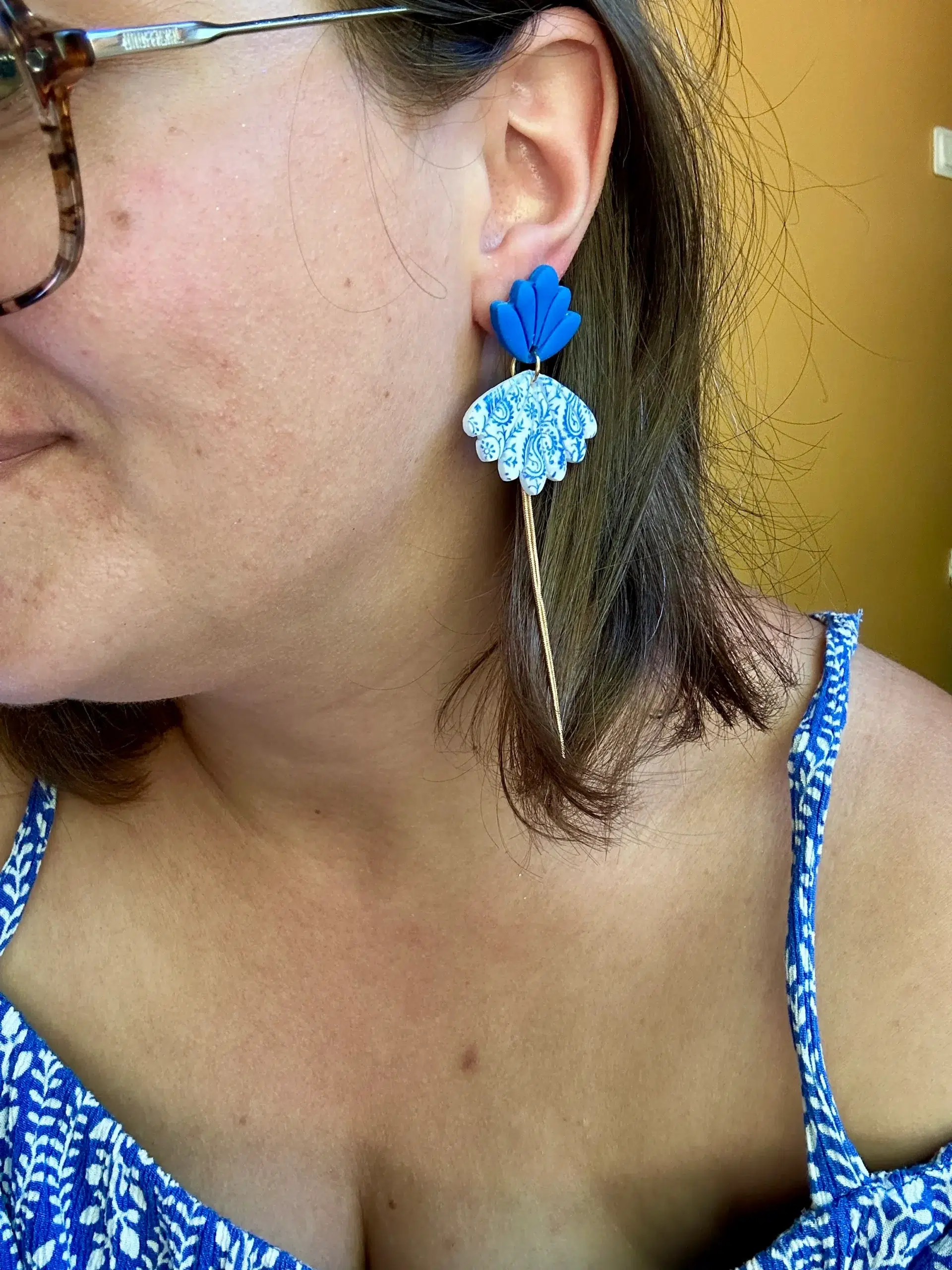 Boucles d'oreilles motif cachemire