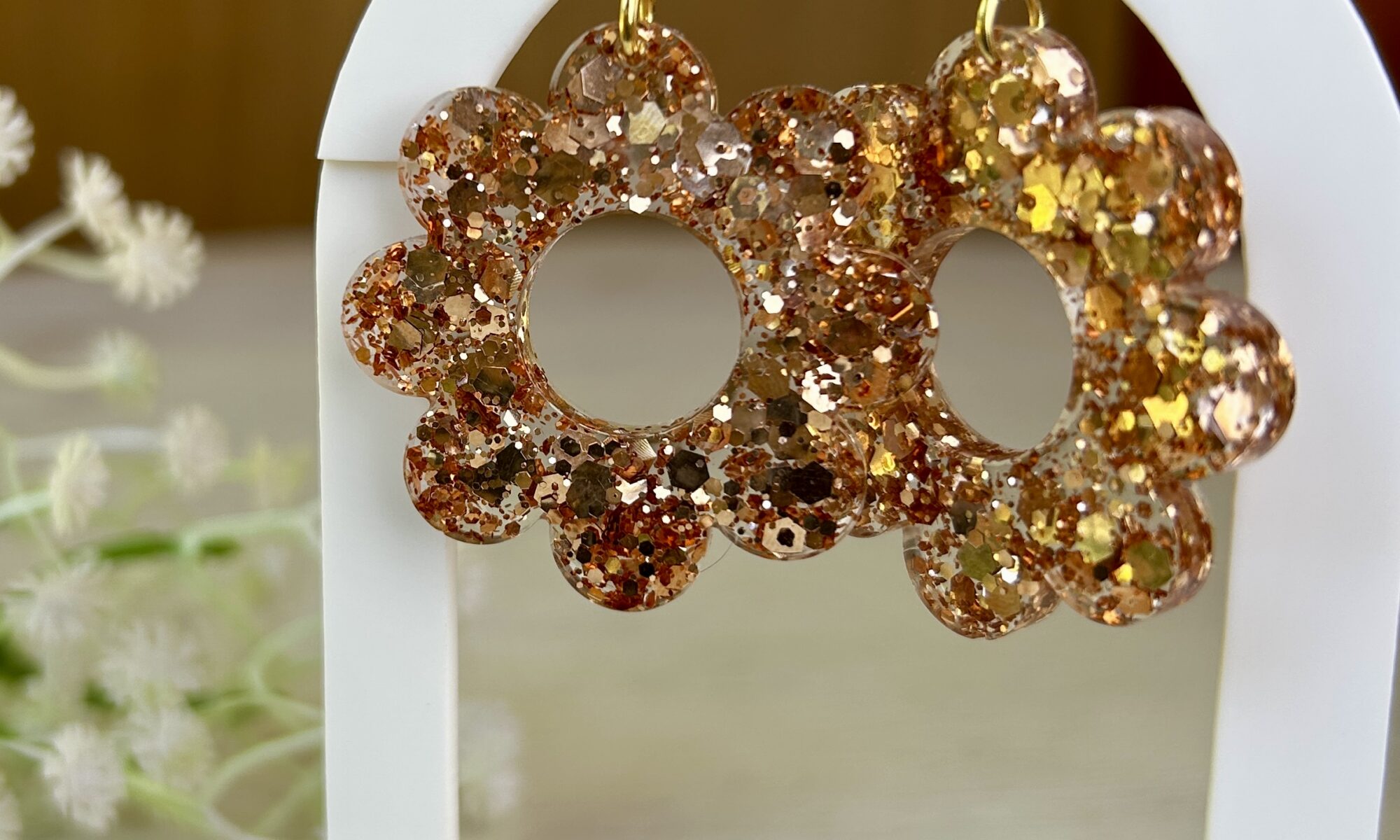 Boucles d'oreilles rose doré