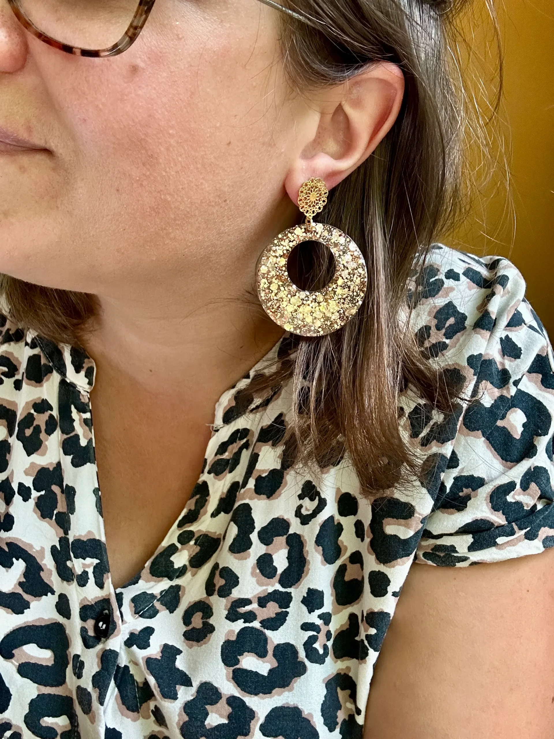 Boucles d'oreilles rose cuivré