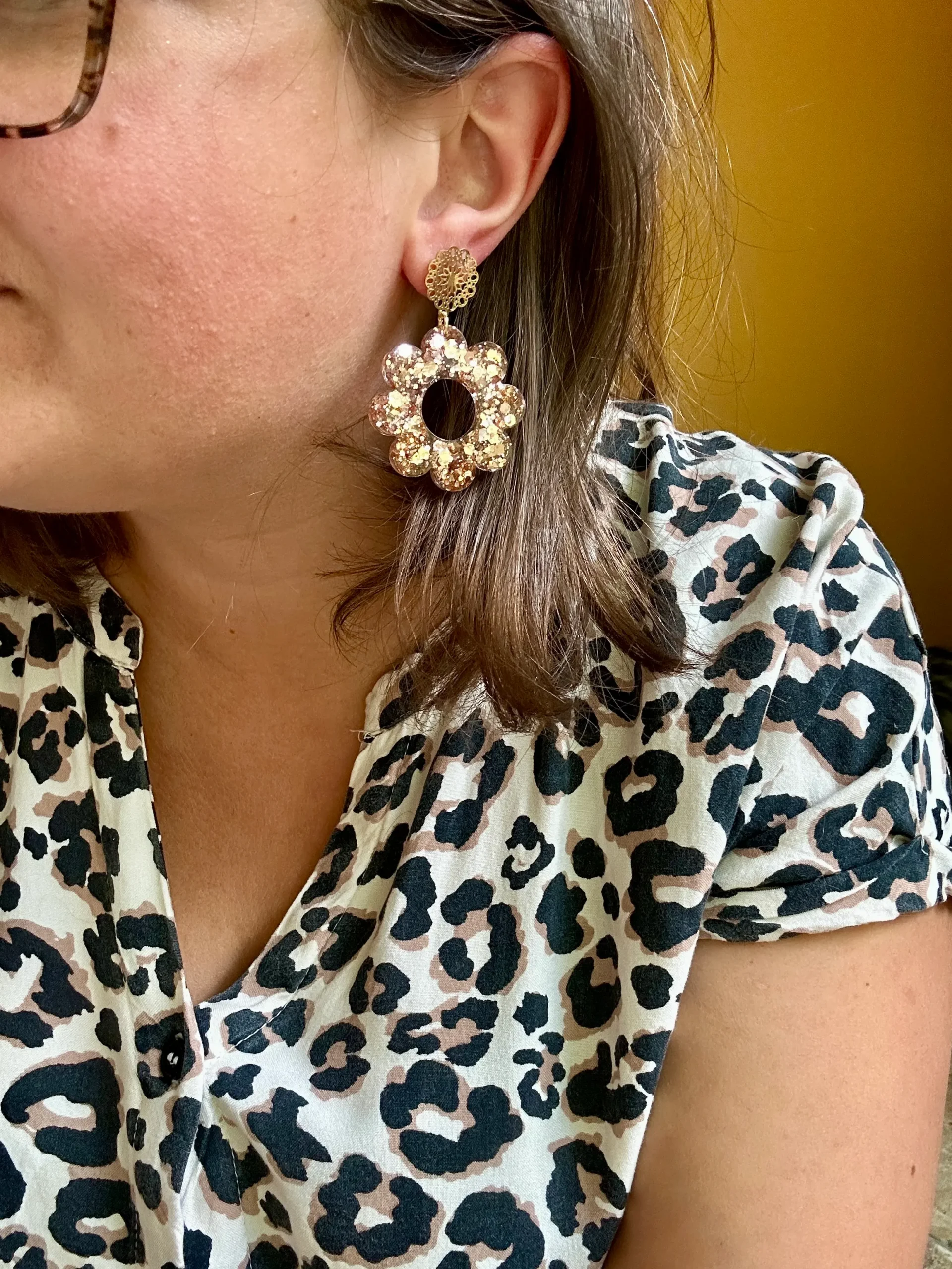 Boucles d'oreilles rose doré