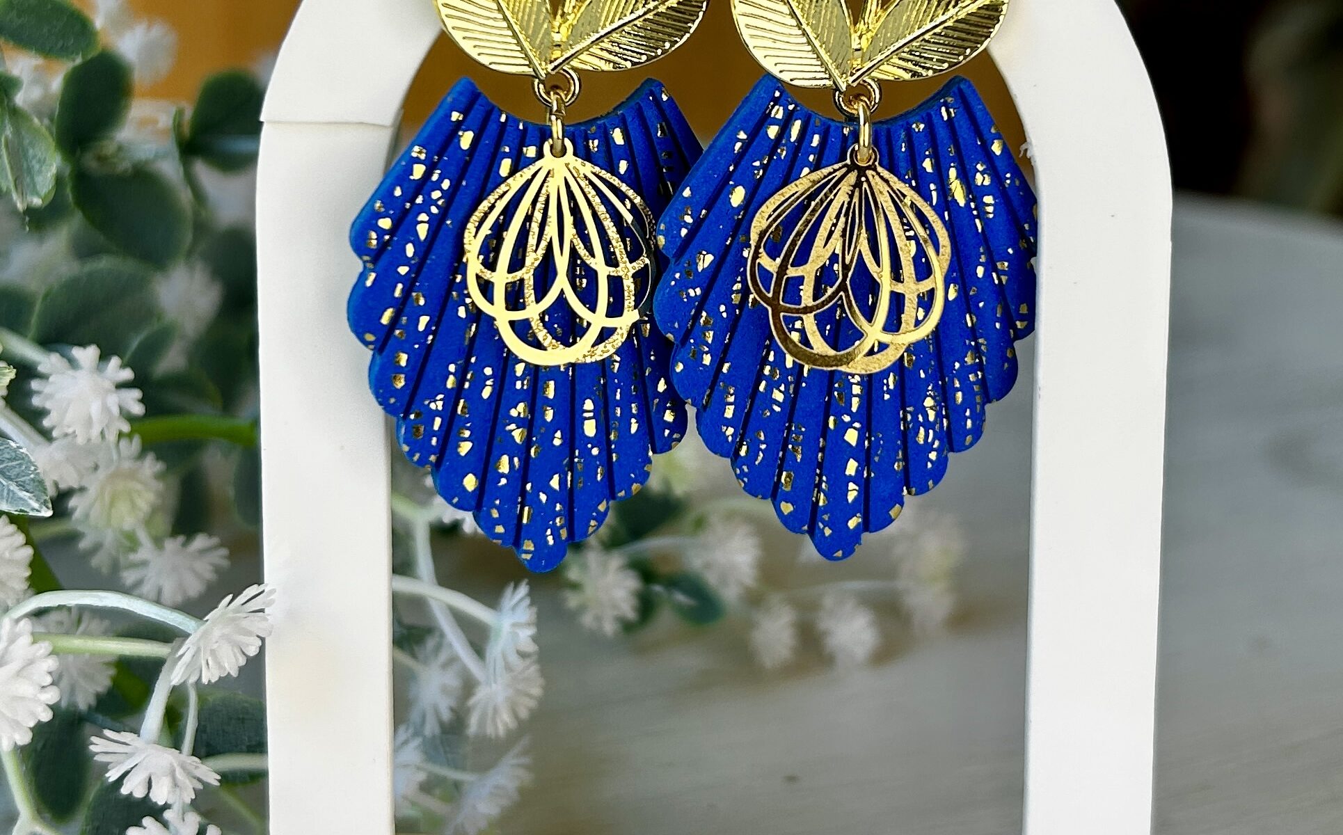 boucles d'oreilles élégantes bleues