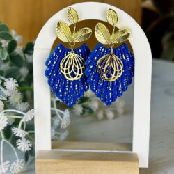 boucles d'oreilles élégantes bleues