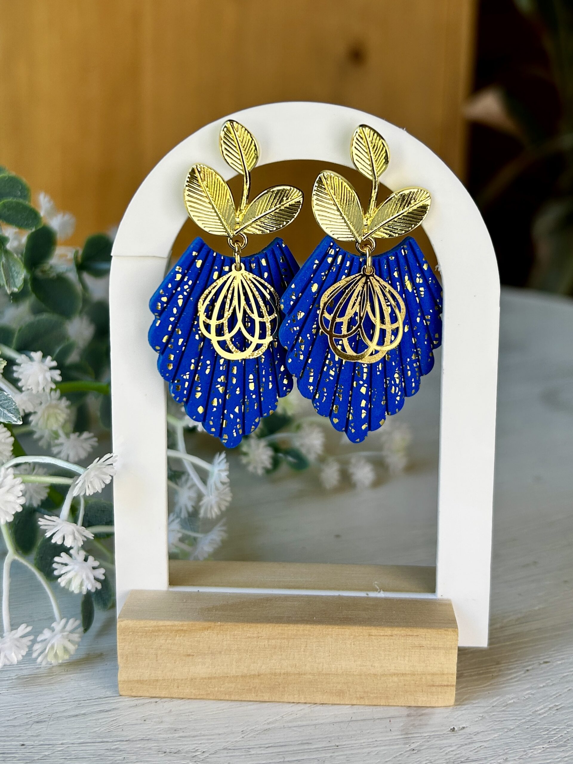 boucles d'oreilles élégantes bleues
