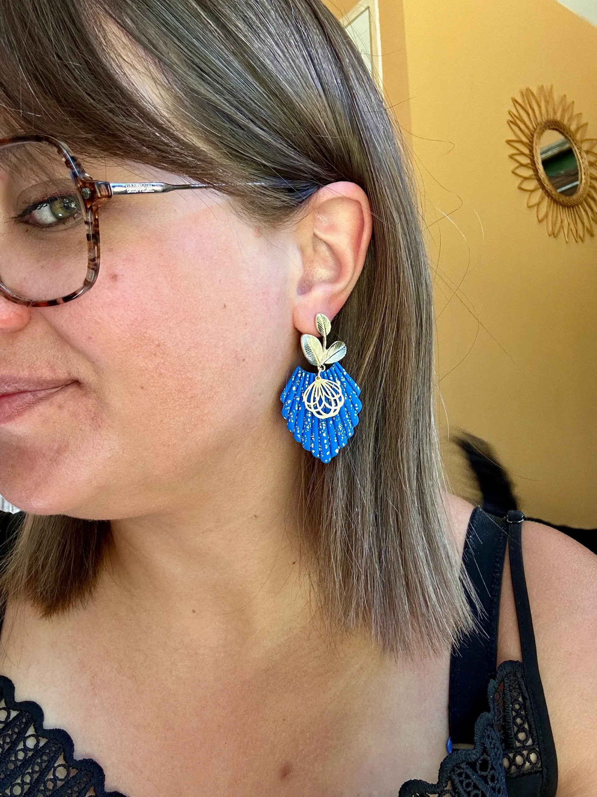 boucles d'oreilles élégantes bleues