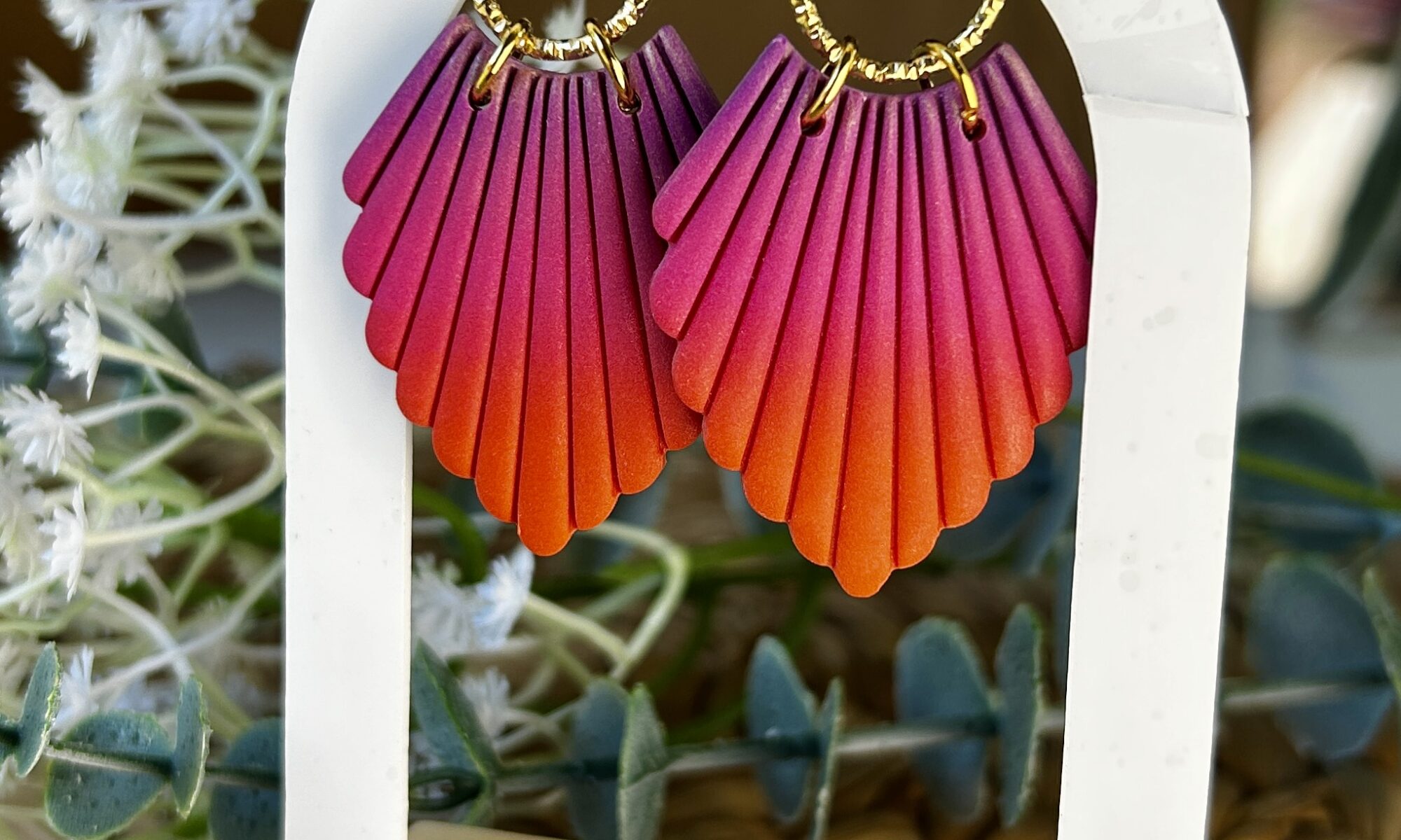 boucles d'oreilles dégradé de couleurs