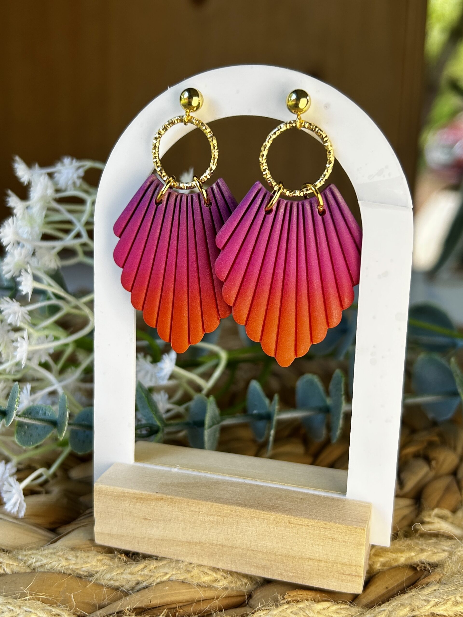 boucles d'oreilles dégradé de couleurs