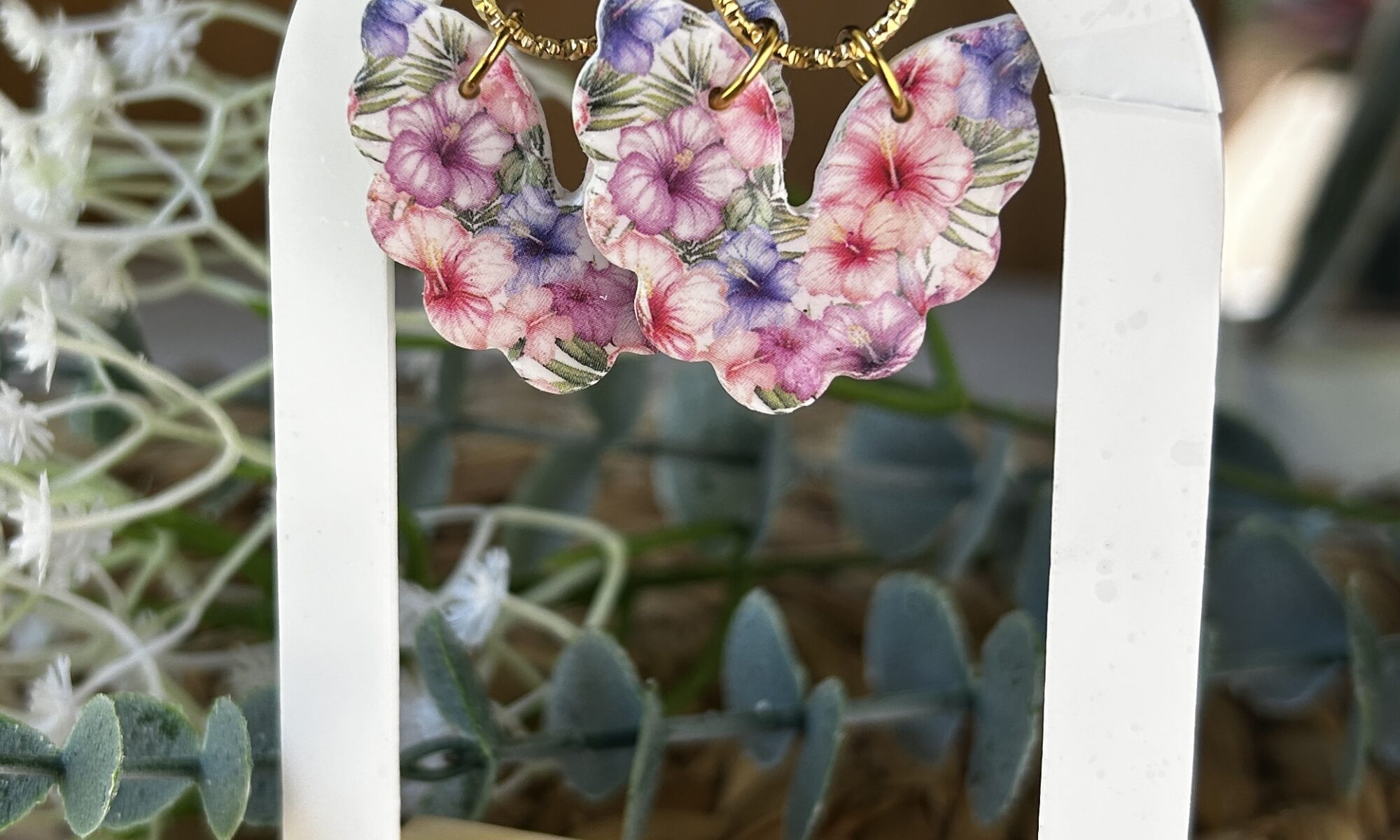 boucles d'oreilles hibiscus