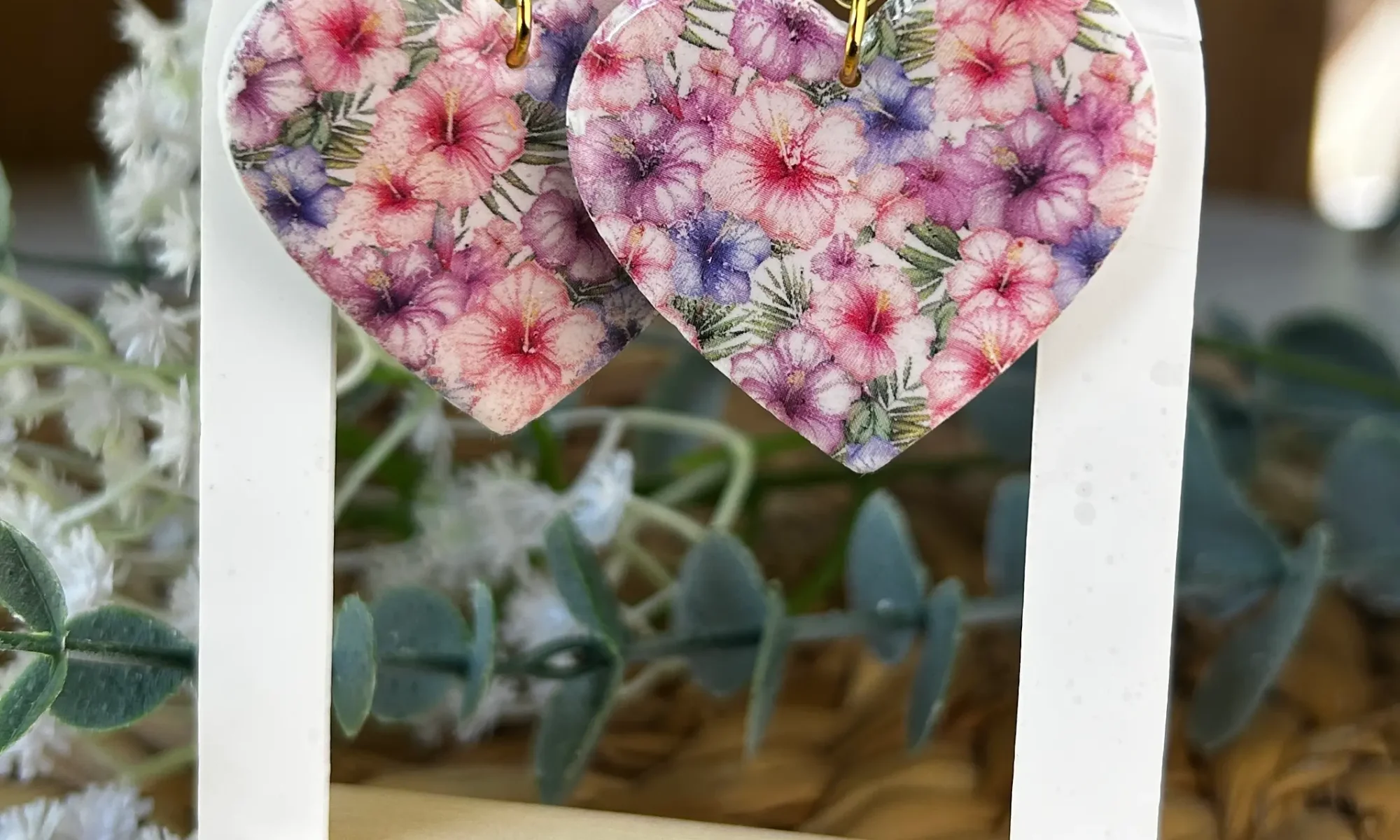 Boucles d'oreilles motifs fleurs