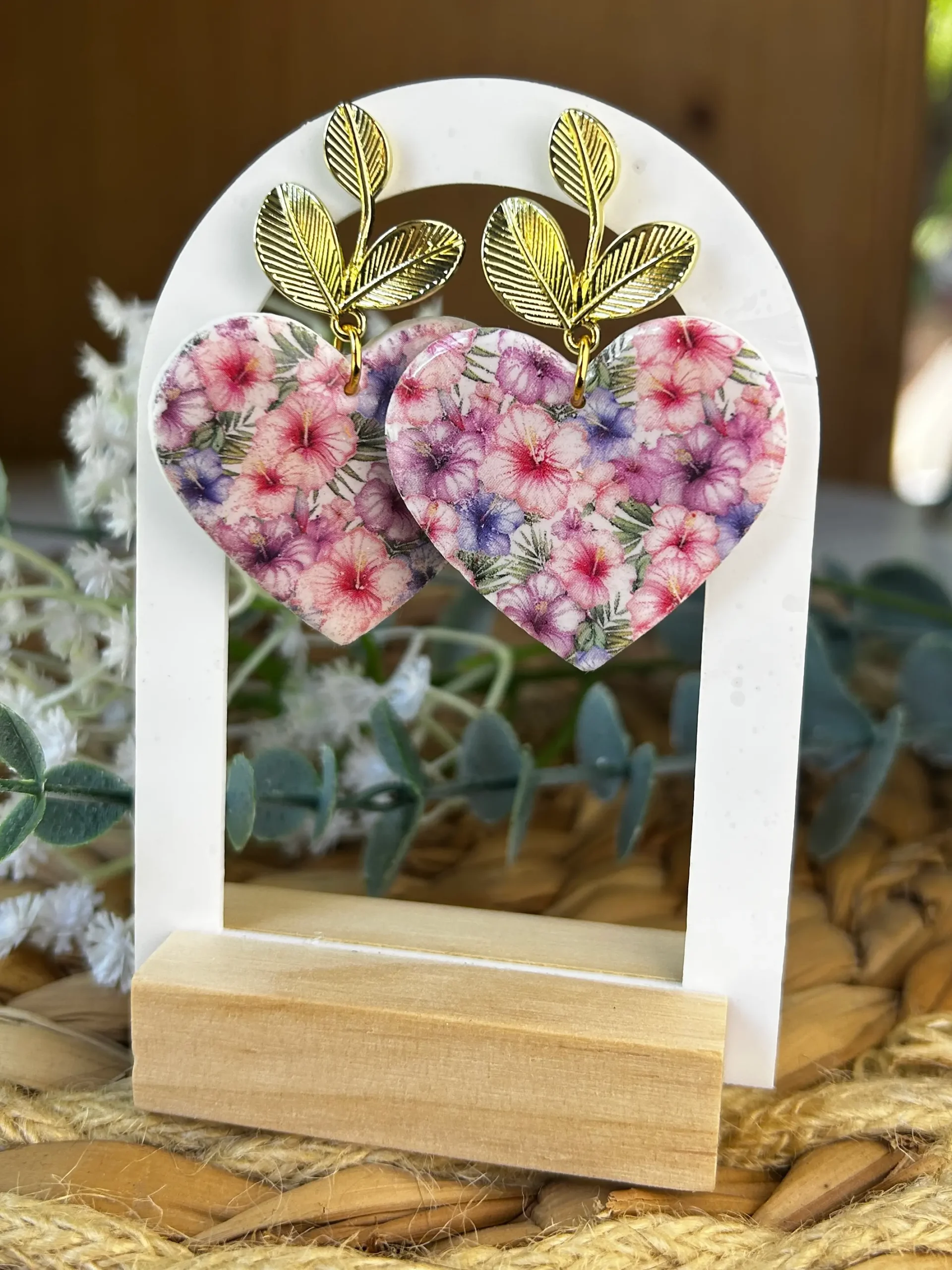 Boucles d'oreilles motifs fleurs