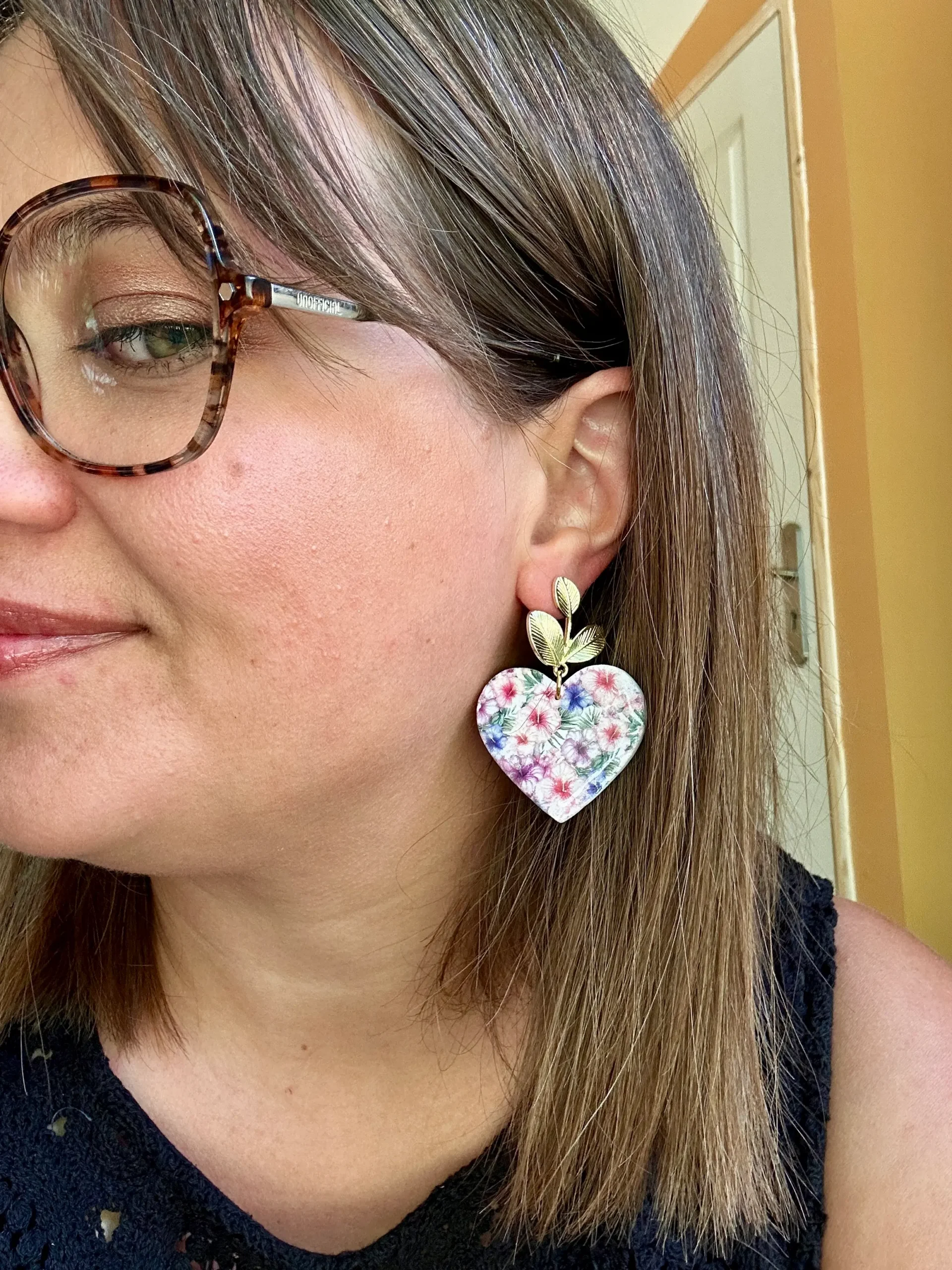Boucles d'oreilles motifs fleurs