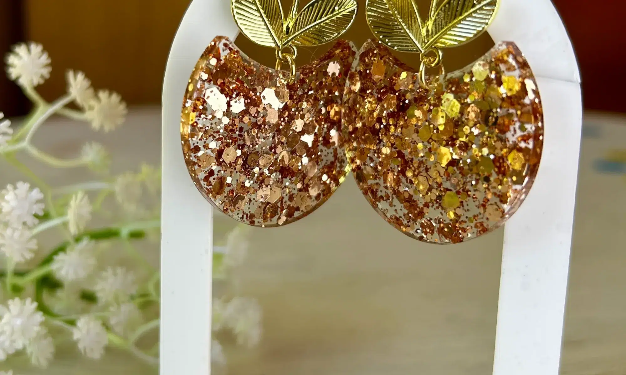 Bijoux paillettes cuivrées