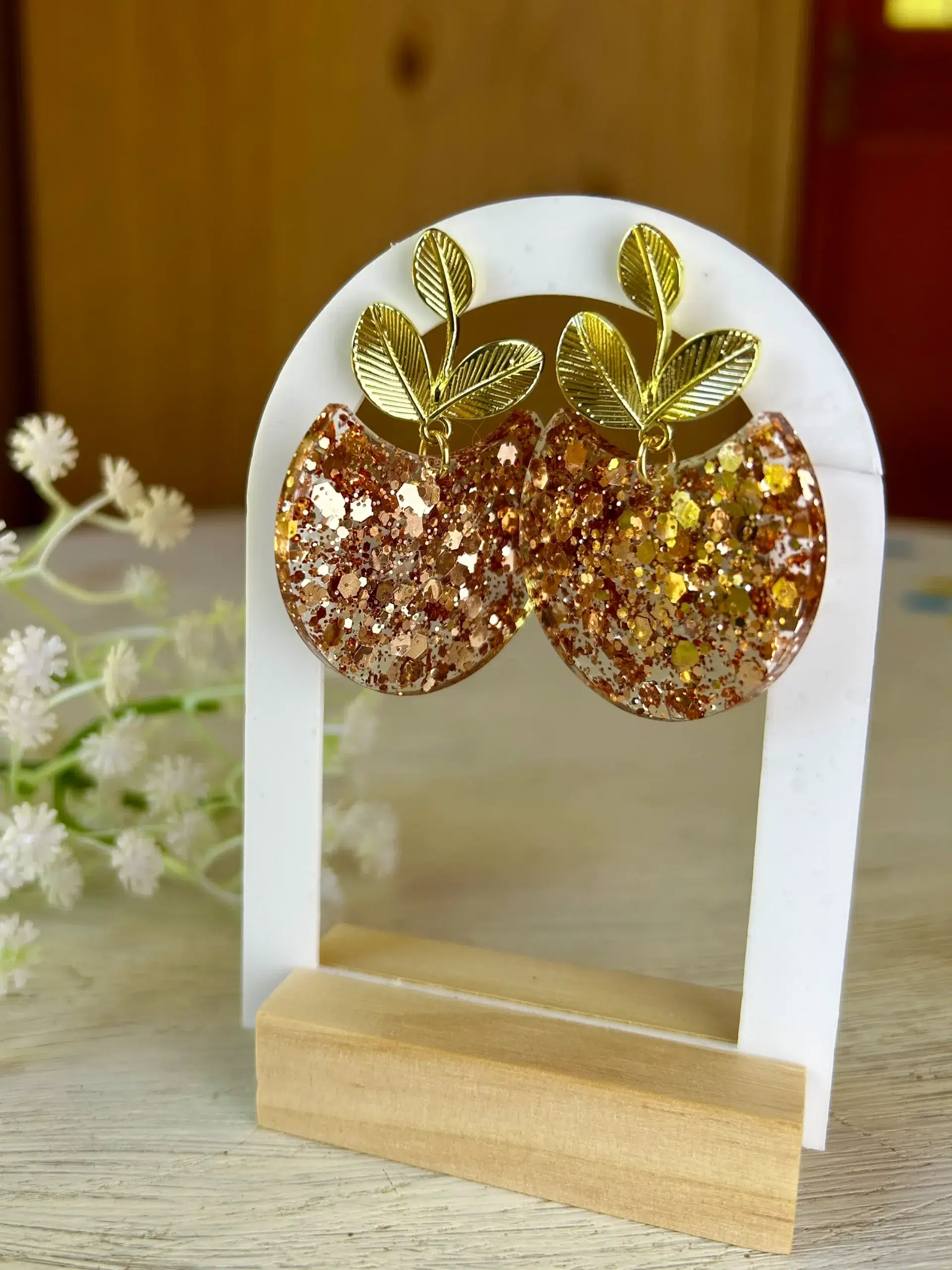 Bijoux paillettes cuivrées