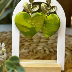Boucles d'oreilles terrazzo vert