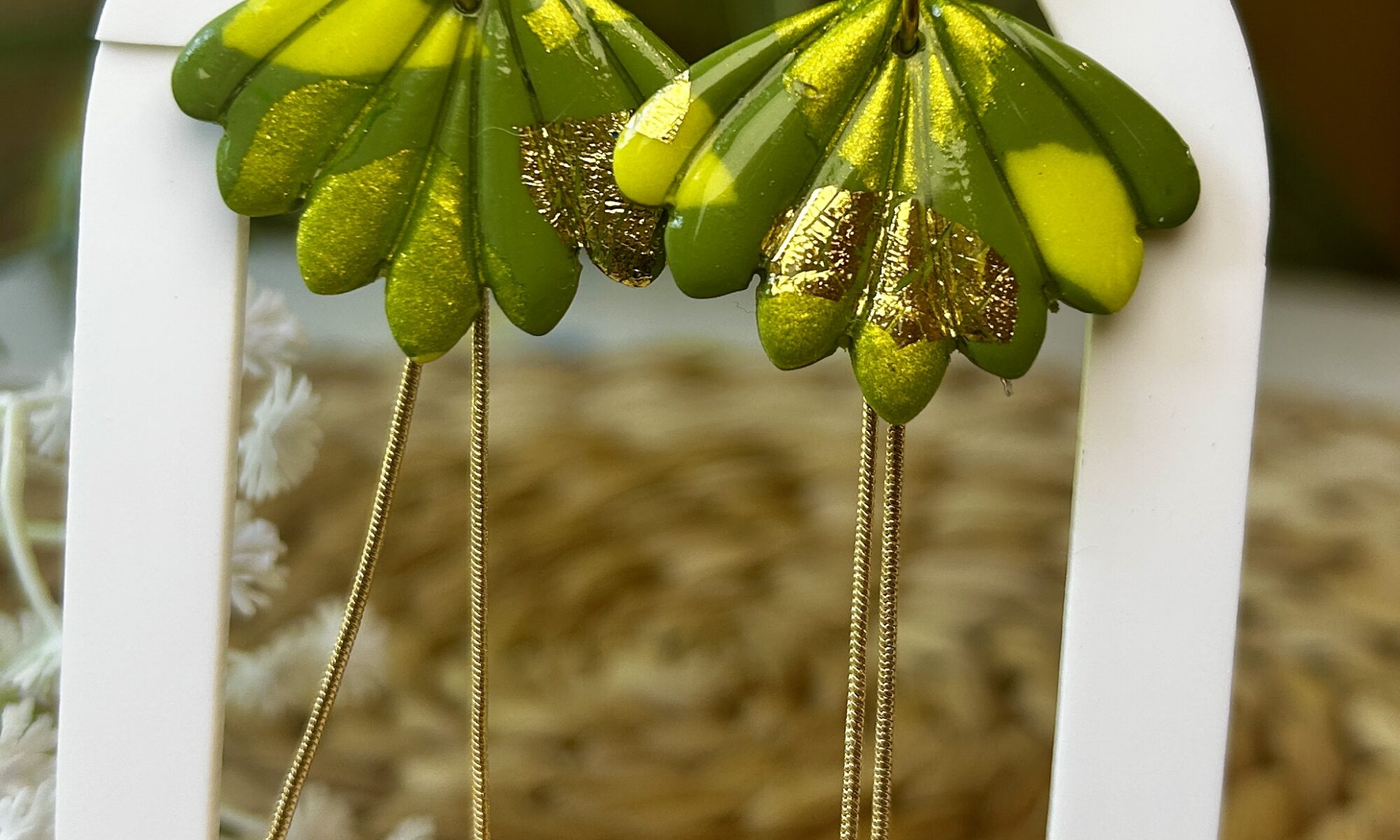boucles d'oreilles vertes bohème