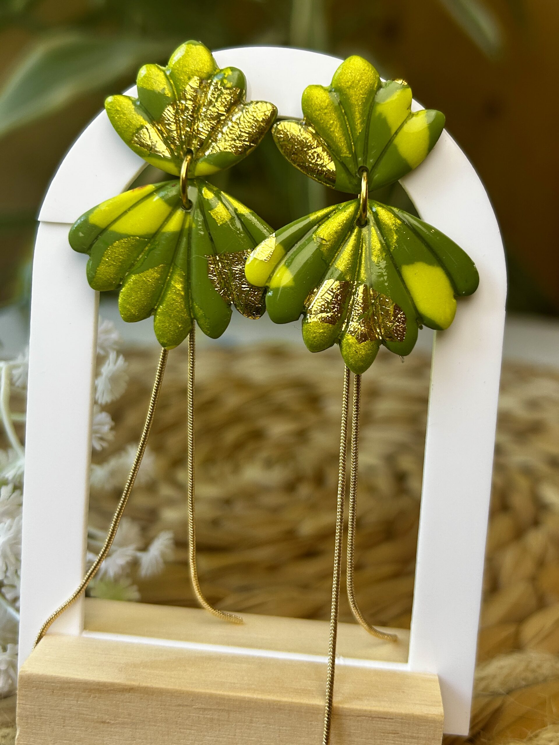 boucles d'oreilles vertes bohème