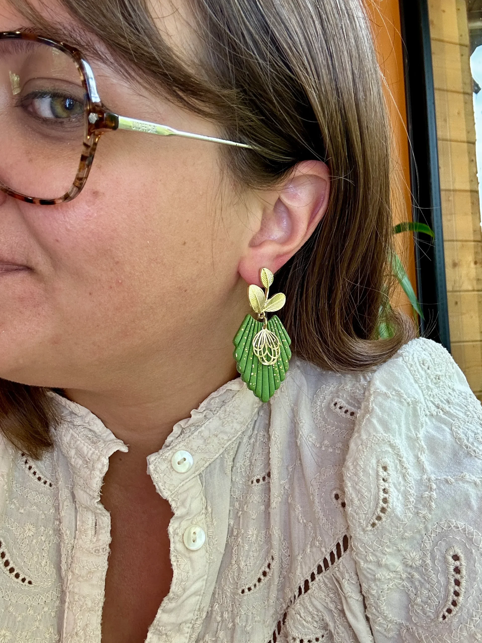 Bijoux vert olive chic