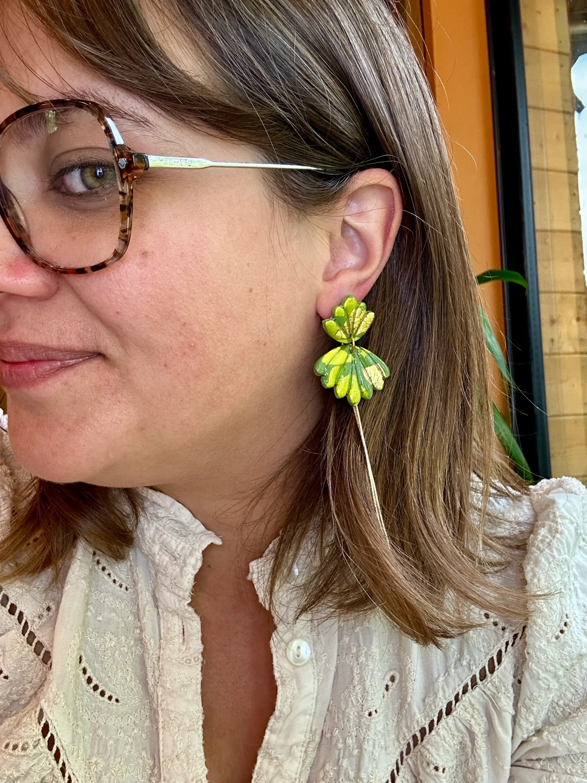 boucles d'oreilles vertes bohème